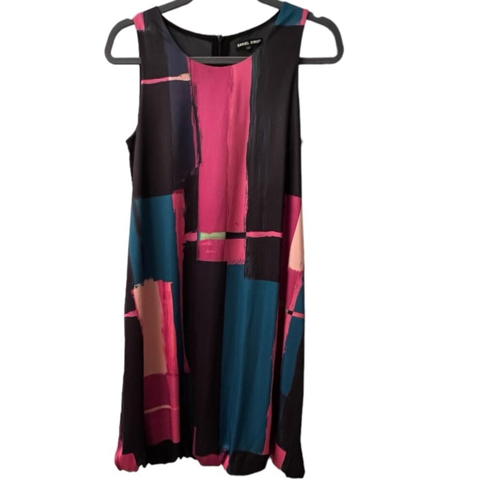 Samuel Dong bubble dress, abstract multicolor, sleeveless size XS or S